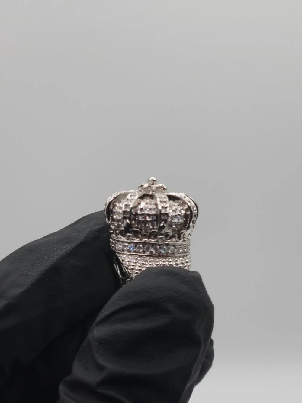 Moissanite 3D Crown Statement Ring S925 Size 6 Heavy 15.7g